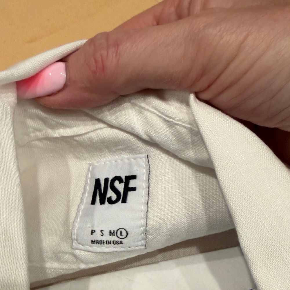 NSF White Sleeveless Shirt-Style Maxi Dress - Picture 6 of 6